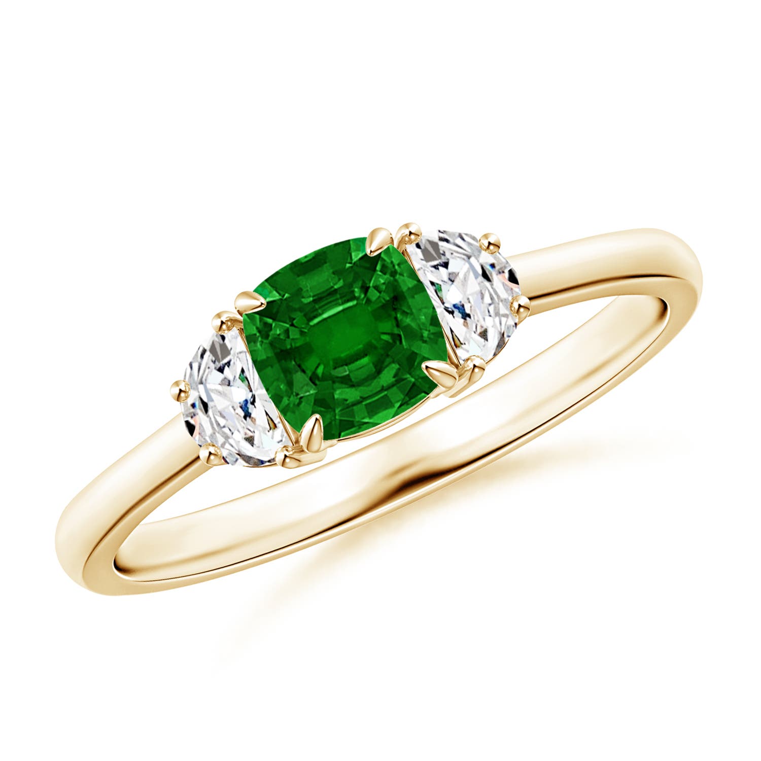 AAAA - Emerald / 0.79 CT / 14 KT Yellow Gold