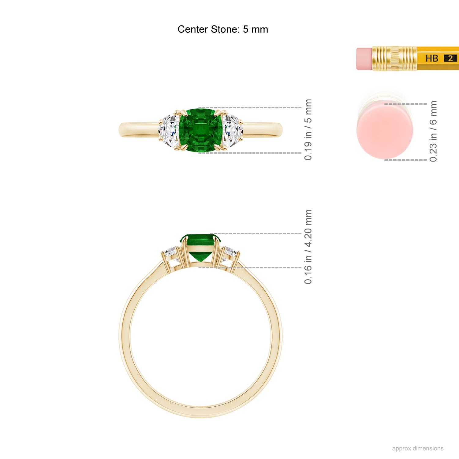 AAAA - Emerald / 0.79 CT / 14 KT Yellow Gold