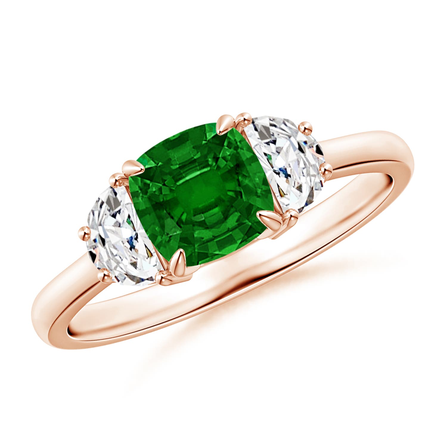 AAAA - Emerald / 1.31 CT / 14 KT Rose Gold