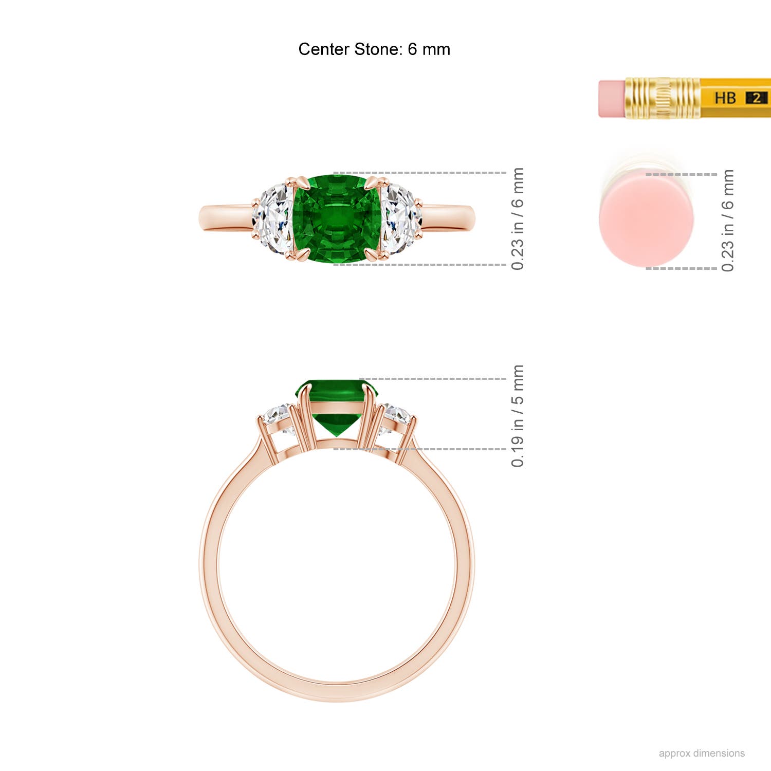 AAAA - Emerald / 1.31 CT / 14 KT Rose Gold