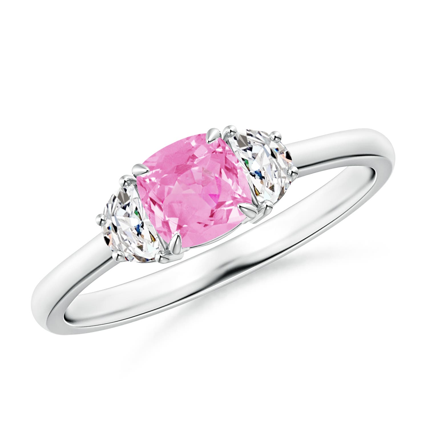 A - Pink Sapphire / 0.84 CT / 14 KT White Gold