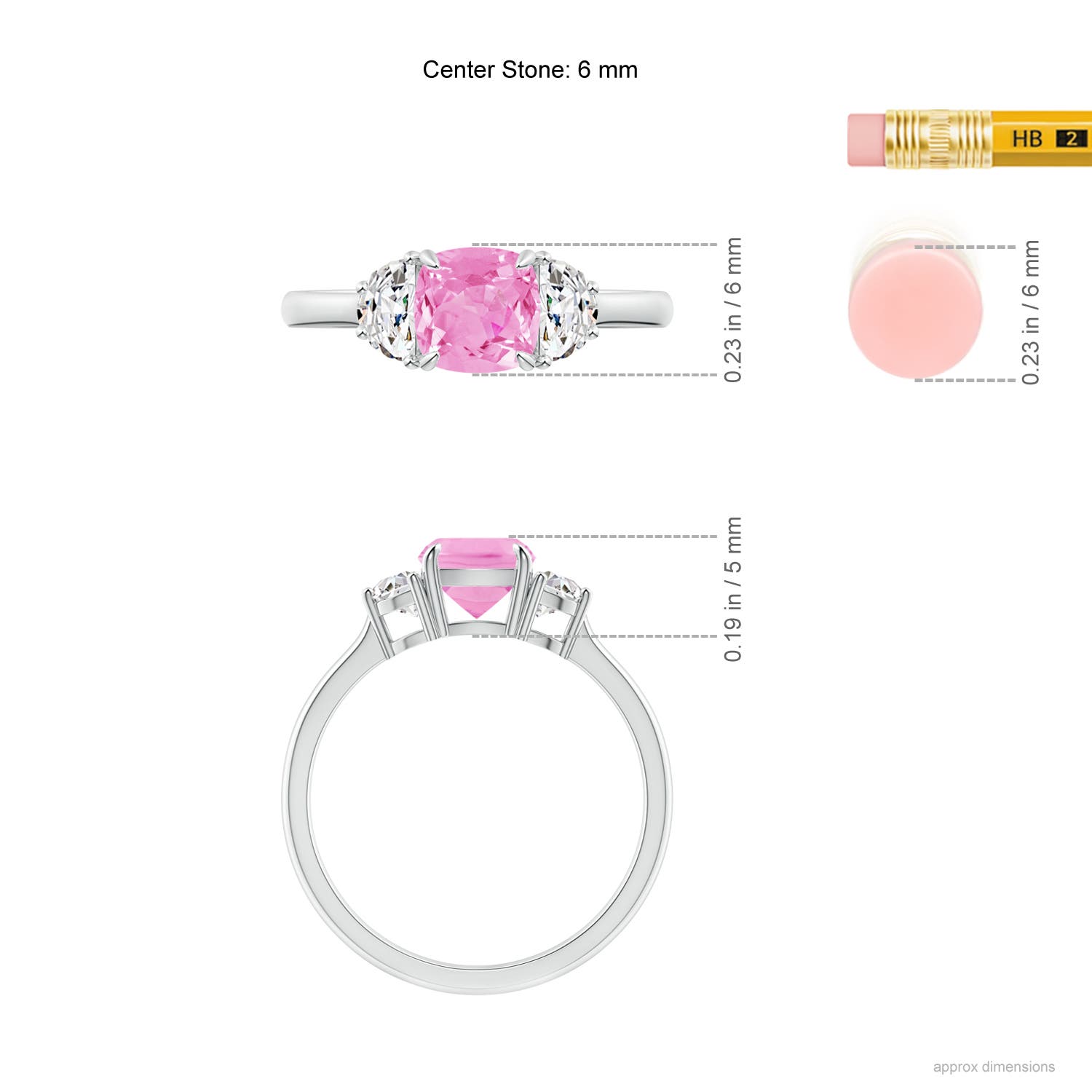 A - Pink Sapphire / 1.22 CT / 14 KT White Gold