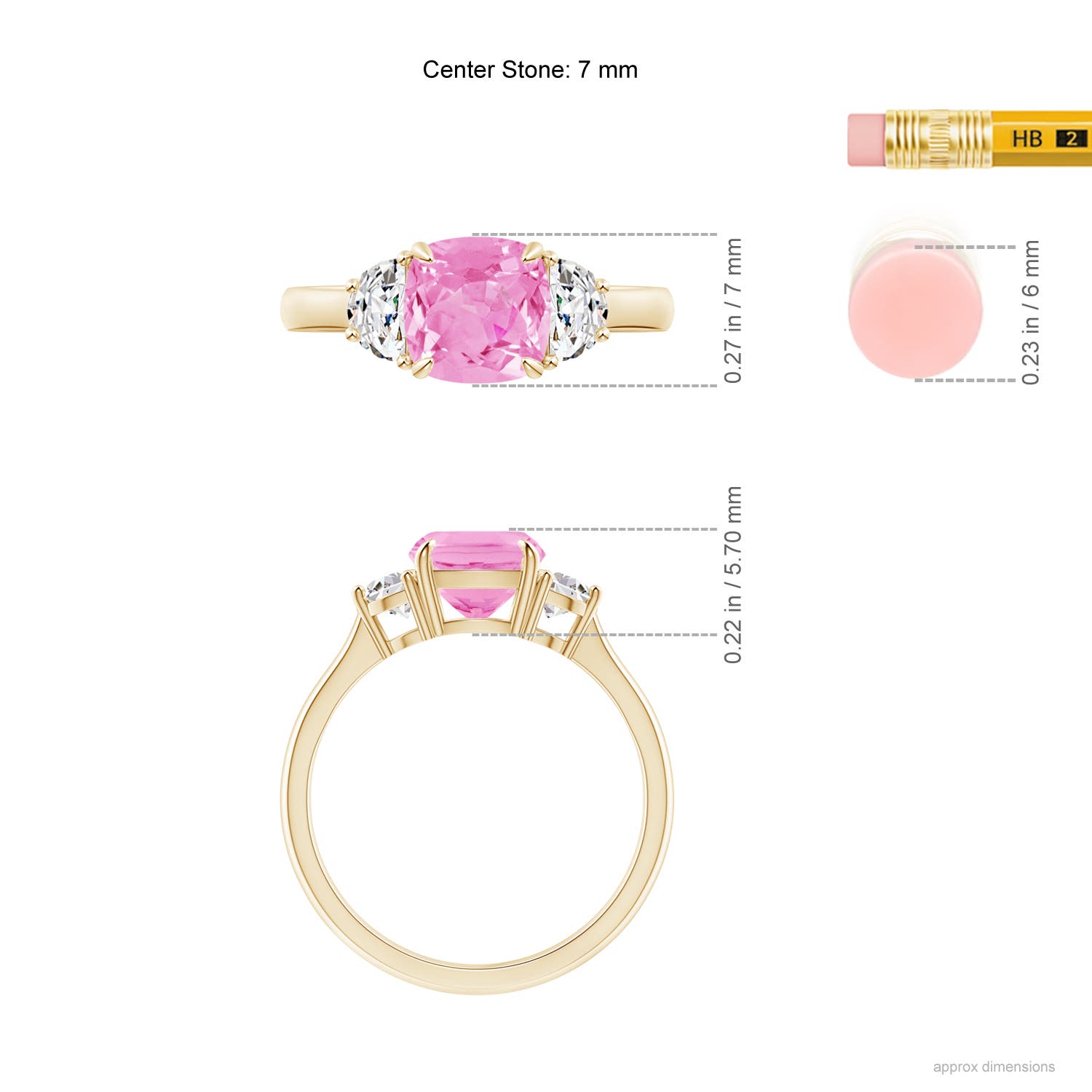 A - Pink Sapphire / 1.82 CT / 14 KT Yellow Gold