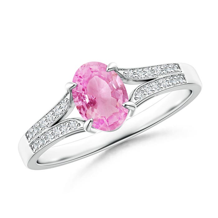 A - Pink Sapphire / 0.96 CT / 14 KT White Gold