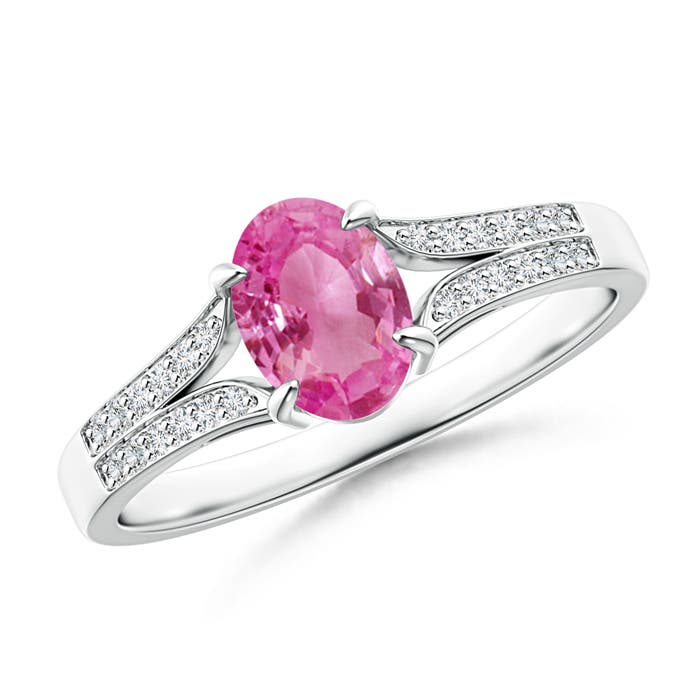 AAA - Pink Sapphire / 0.96 CT / 14 KT White Gold