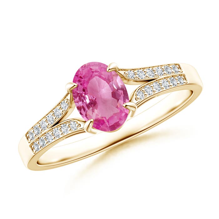 AAA - Pink Sapphire / 0.96 CT / 14 KT Yellow Gold