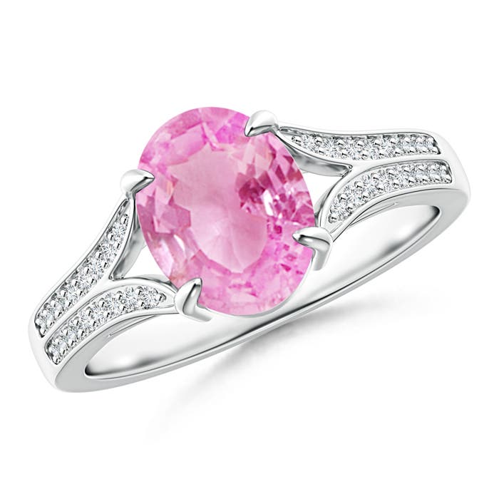 A - Pink Sapphire / 2.05 CT / 14 KT White Gold