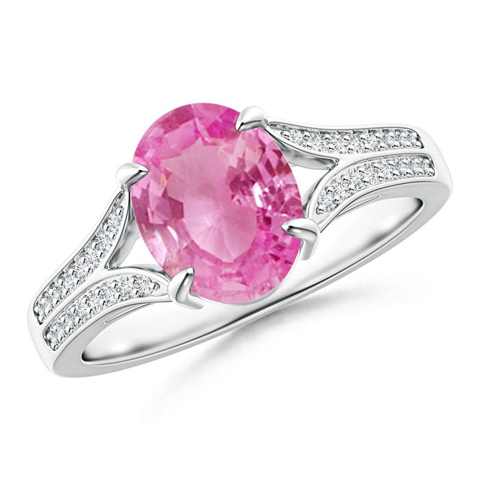 AA - Pink Sapphire / 2.05 CT / 14 KT White Gold