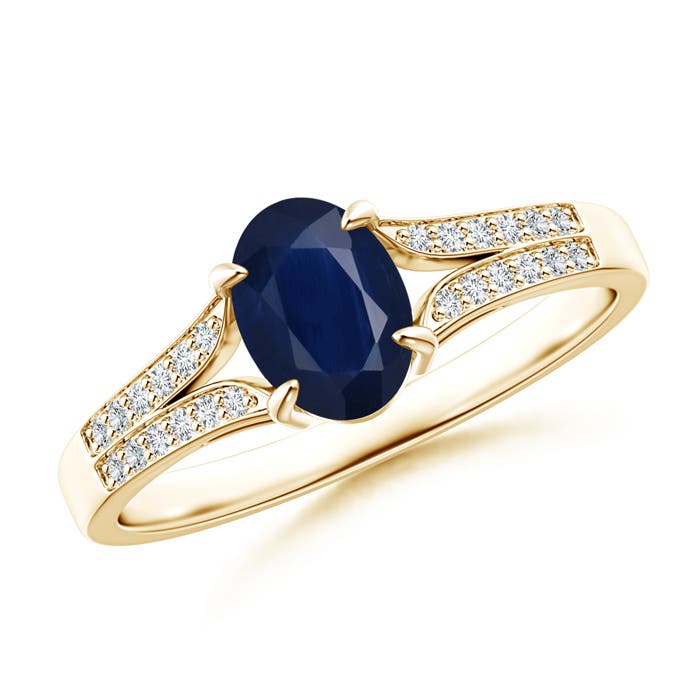 A - Blue Sapphire / 0.96 CT / 14 KT Yellow Gold