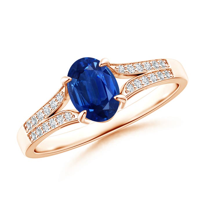 AAA - Blue Sapphire / 0.96 CT / 14 KT Rose Gold