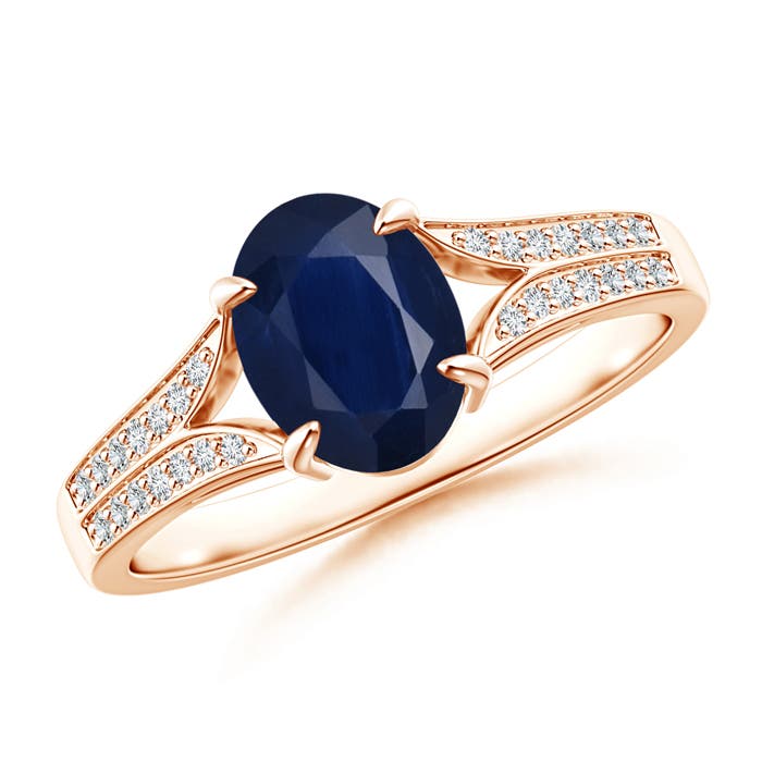 A - Blue Sapphire / 1.67 CT / 14 KT Rose Gold