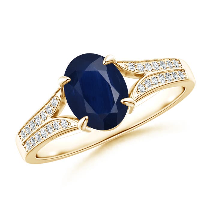 A - Blue Sapphire / 1.67 CT / 14 KT Yellow Gold