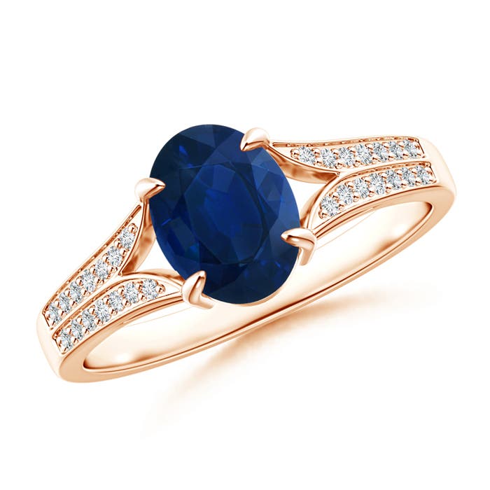 AA - Blue Sapphire / 1.67 CT / 14 KT Rose Gold