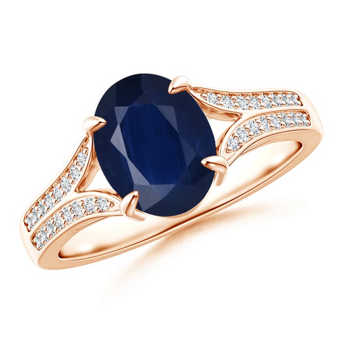 A - Blue Sapphire / 2.15 CT / 14 KT Rose Gold