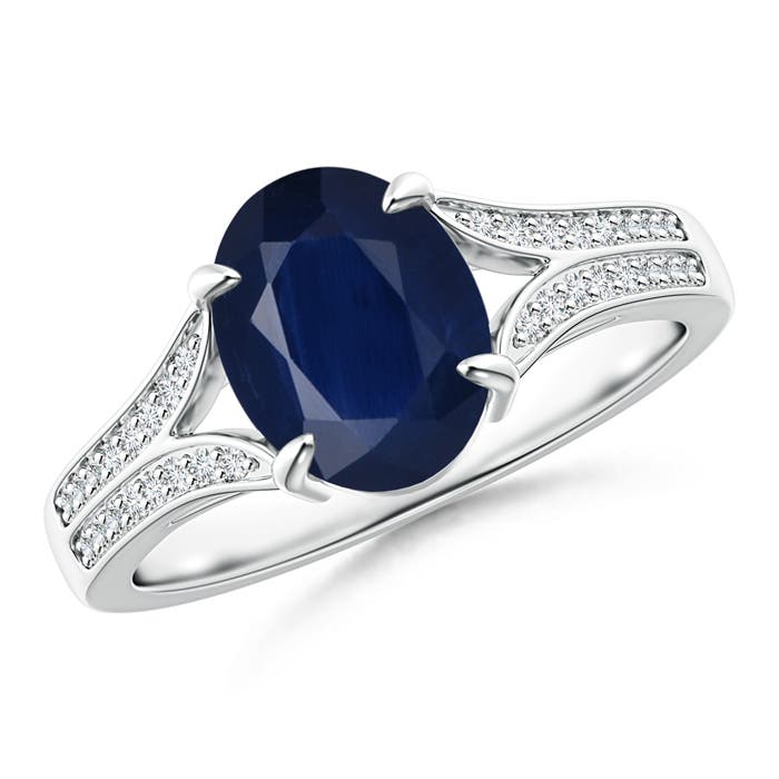 A - Blue Sapphire / 2.15 CT / 14 KT White Gold