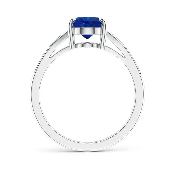 AAA - Blue Sapphire / 2.15 CT / 14 KT White Gold