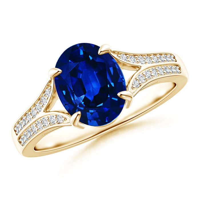 AAAA - Blue Sapphire / 2.15 CT / 14 KT Yellow Gold