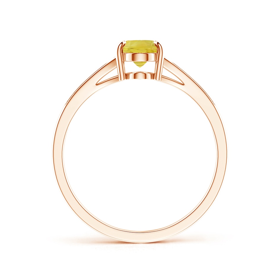 7x5mm A Vintage Style Solitaire Oval Yellow Sapphire Split Shank Ring in Rose Gold side 199