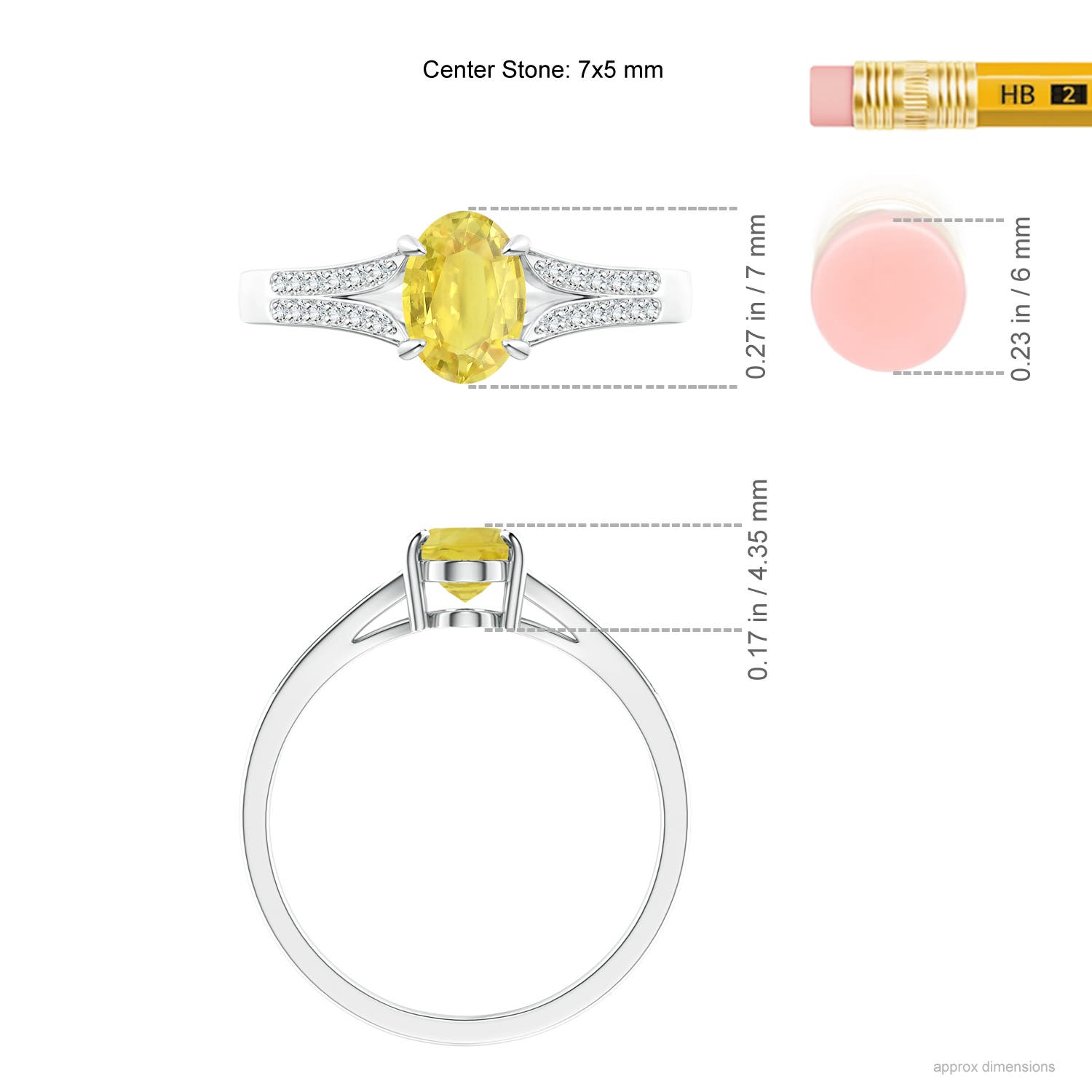 A - Yellow Sapphire / 1.11 CT / 14 KT White Gold