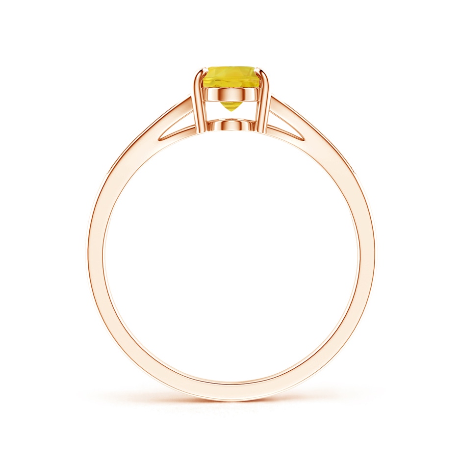 7x5mm AA Vintage Style Solitaire Oval Yellow Sapphire Split Shank Ring in Rose Gold side 199