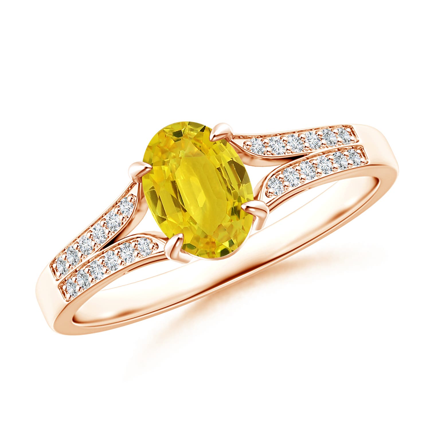 AAA - Yellow Sapphire / 1.11 CT / 14 KT Rose Gold