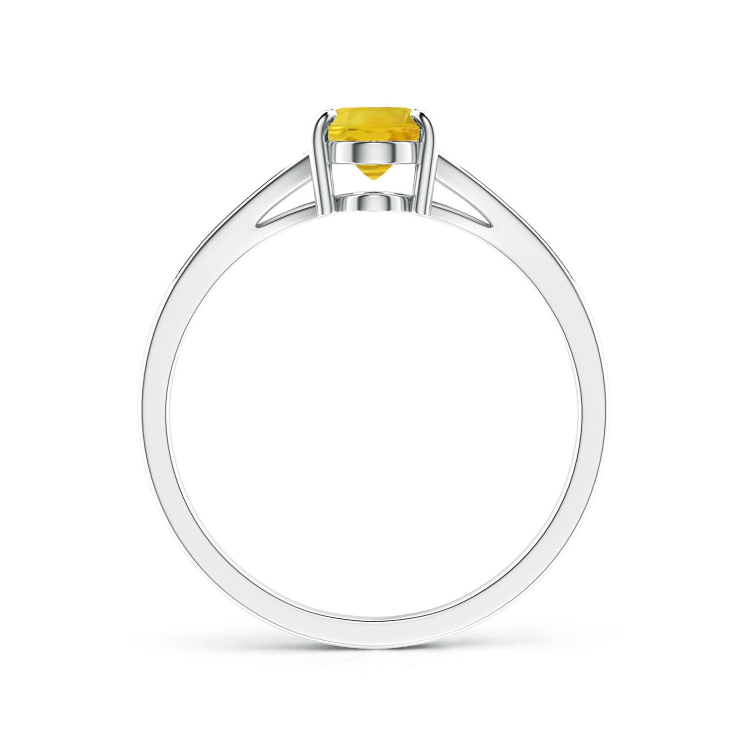 AAA - Yellow Sapphire / 1.11 CT / 14 KT White Gold