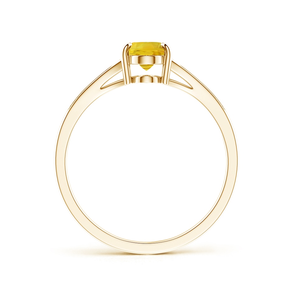 7x5mm AAA Vintage Style Solitaire Oval Yellow Sapphire Split Shank Ring in Yellow Gold side 199