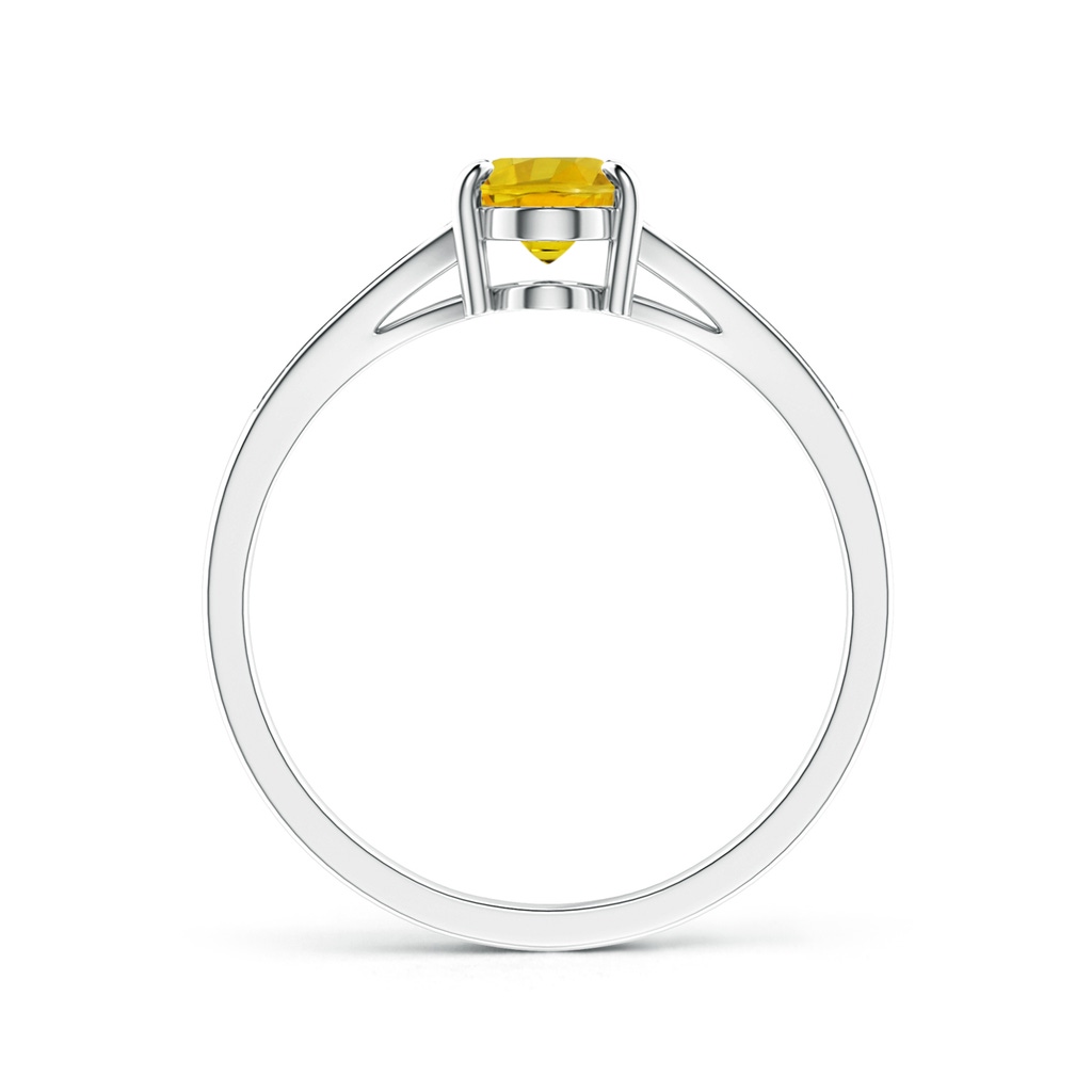 7x5mm AAAA Vintage Style Solitaire Oval Yellow Sapphire Split Shank Ring in P950 Platinum - side 199