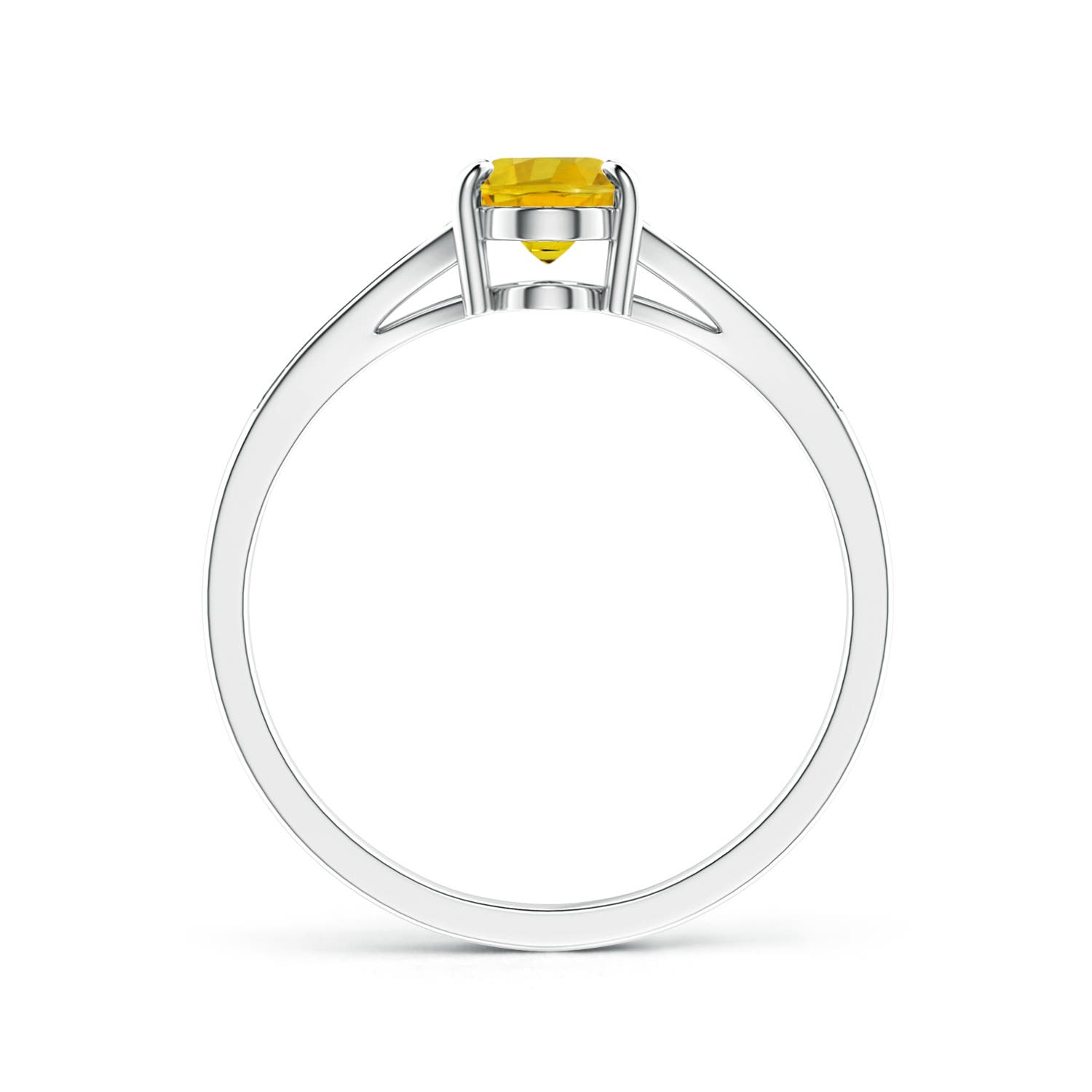 AAAA - Yellow Sapphire / 1.11 CT / 14 KT White Gold