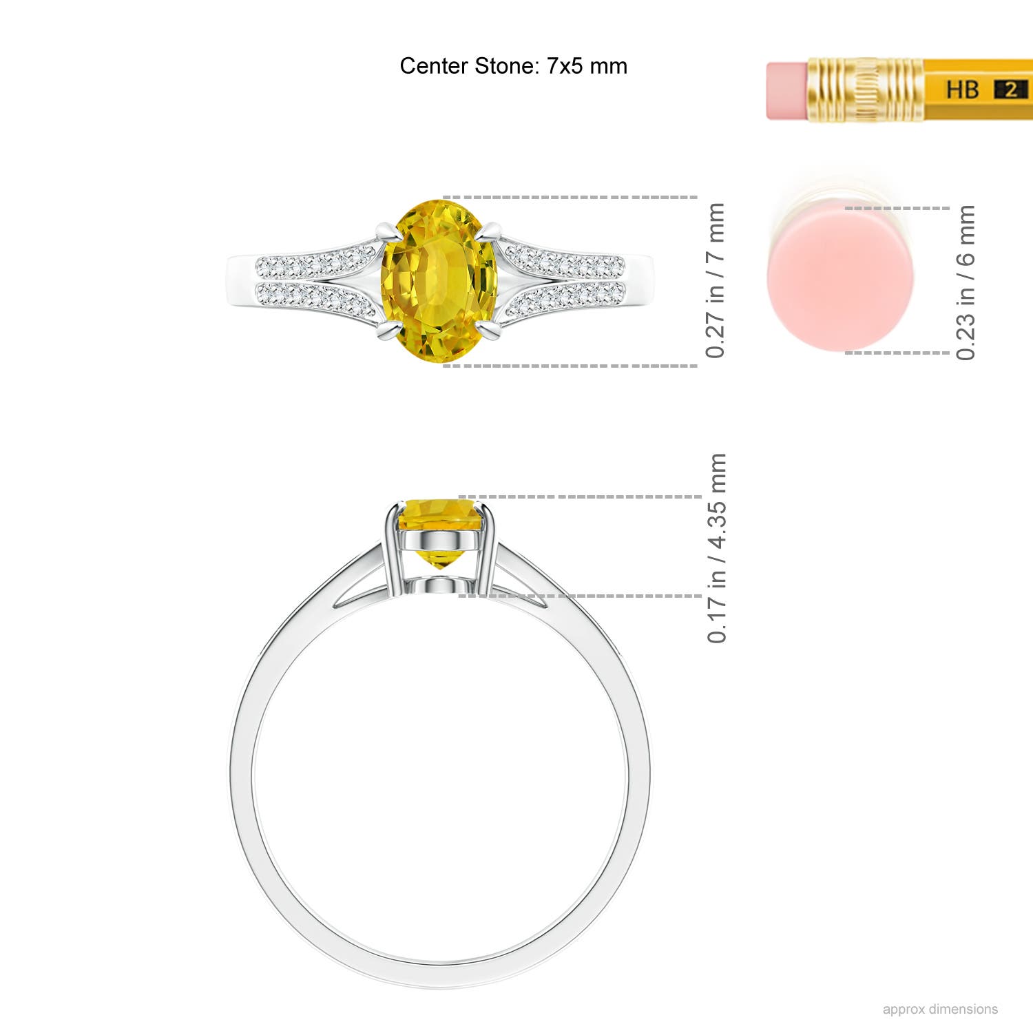 AAAA - Yellow Sapphire / 1.11 CT / 14 KT White Gold