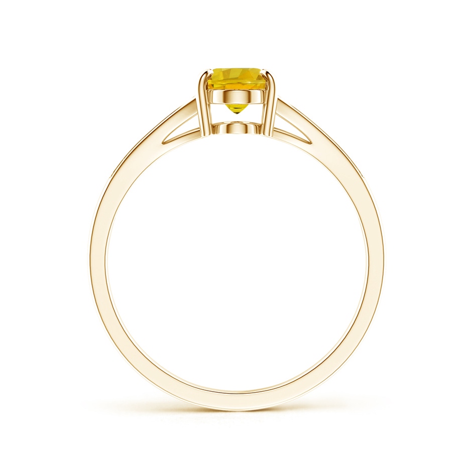 7x5mm AAAA Vintage Style Solitaire Oval Yellow Sapphire Split Shank Ring in Yellow Gold side 199