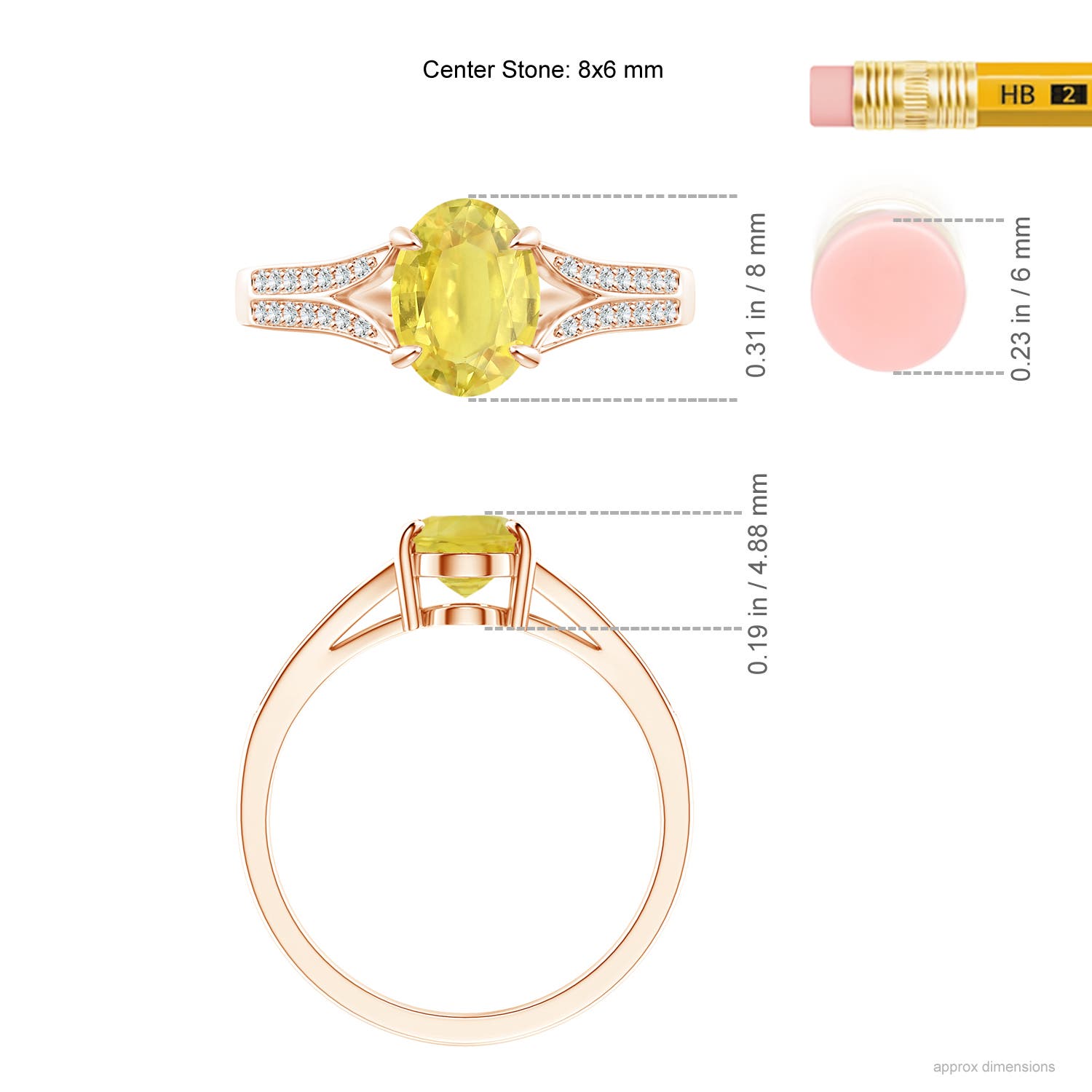 A - Yellow Sapphire / 1.62 CT / 14 KT Rose Gold