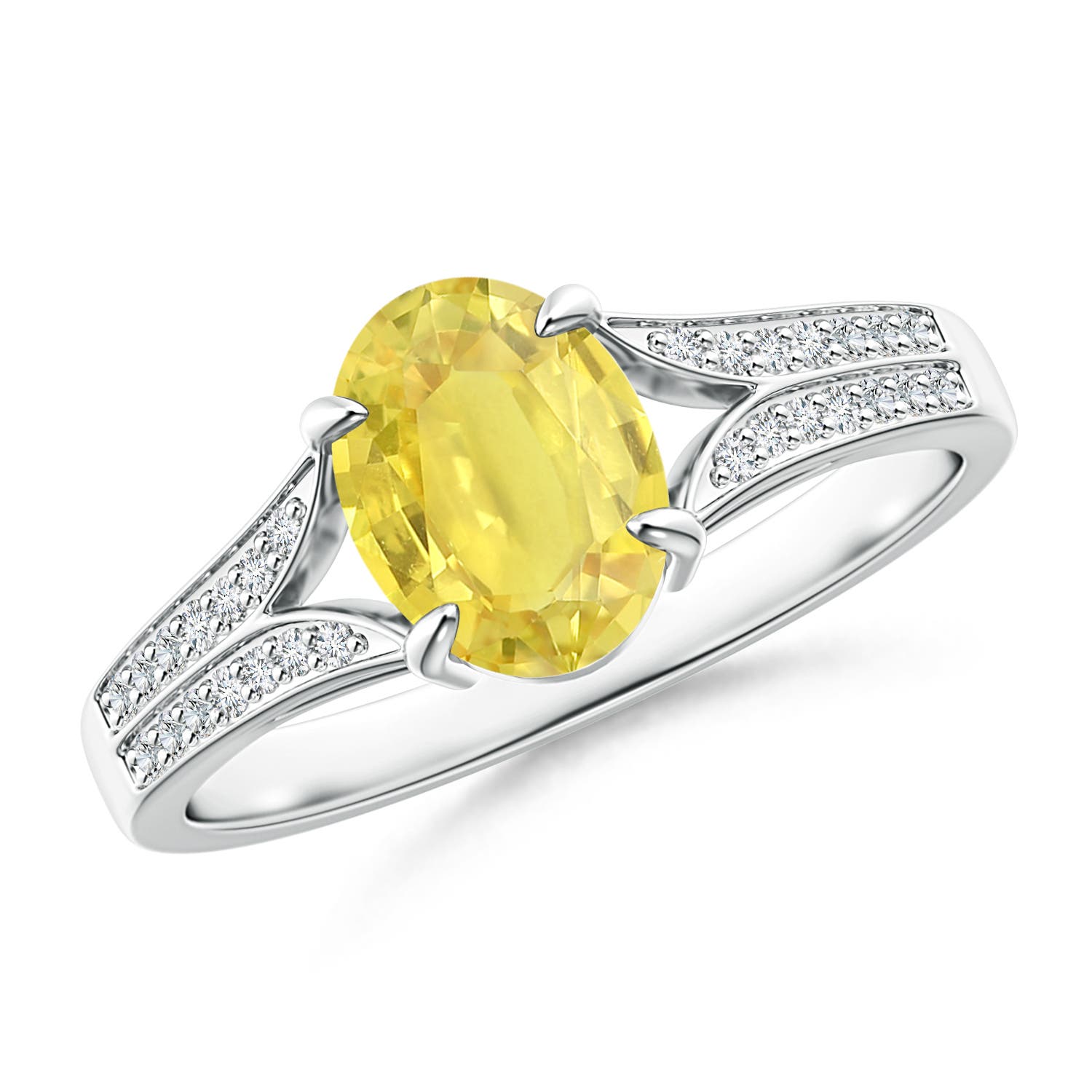 A - Yellow Sapphire / 1.62 CT / 14 KT White Gold