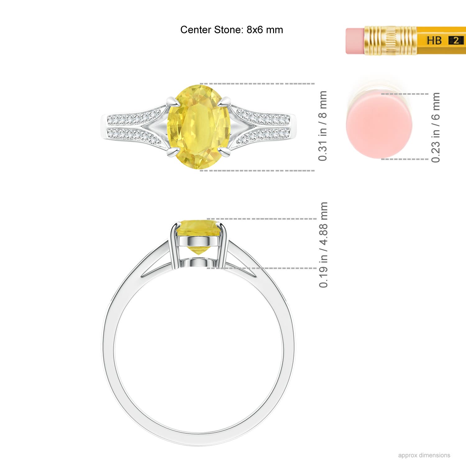 A - Yellow Sapphire / 1.62 CT / 14 KT White Gold