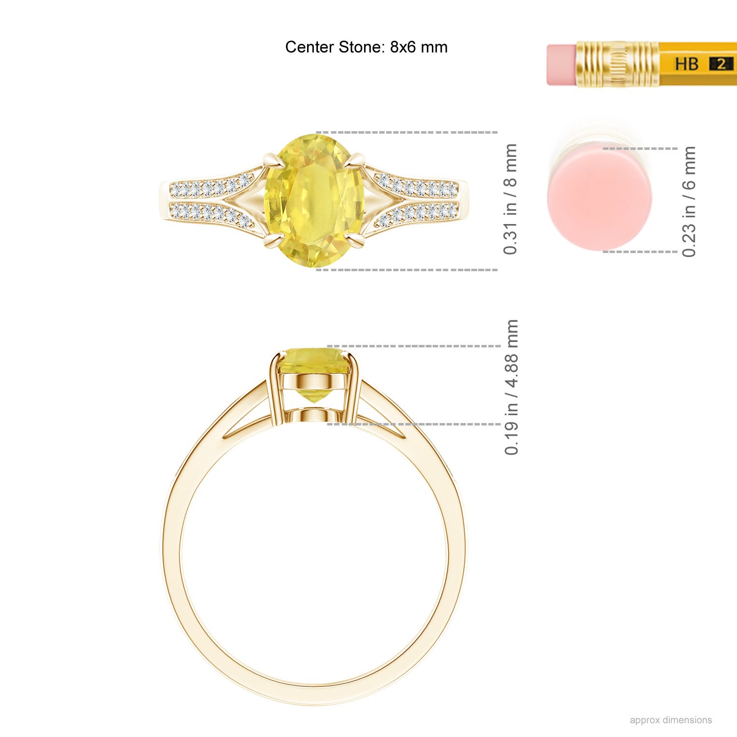 A - Yellow Sapphire / 1.62 CT / 14 KT Yellow Gold