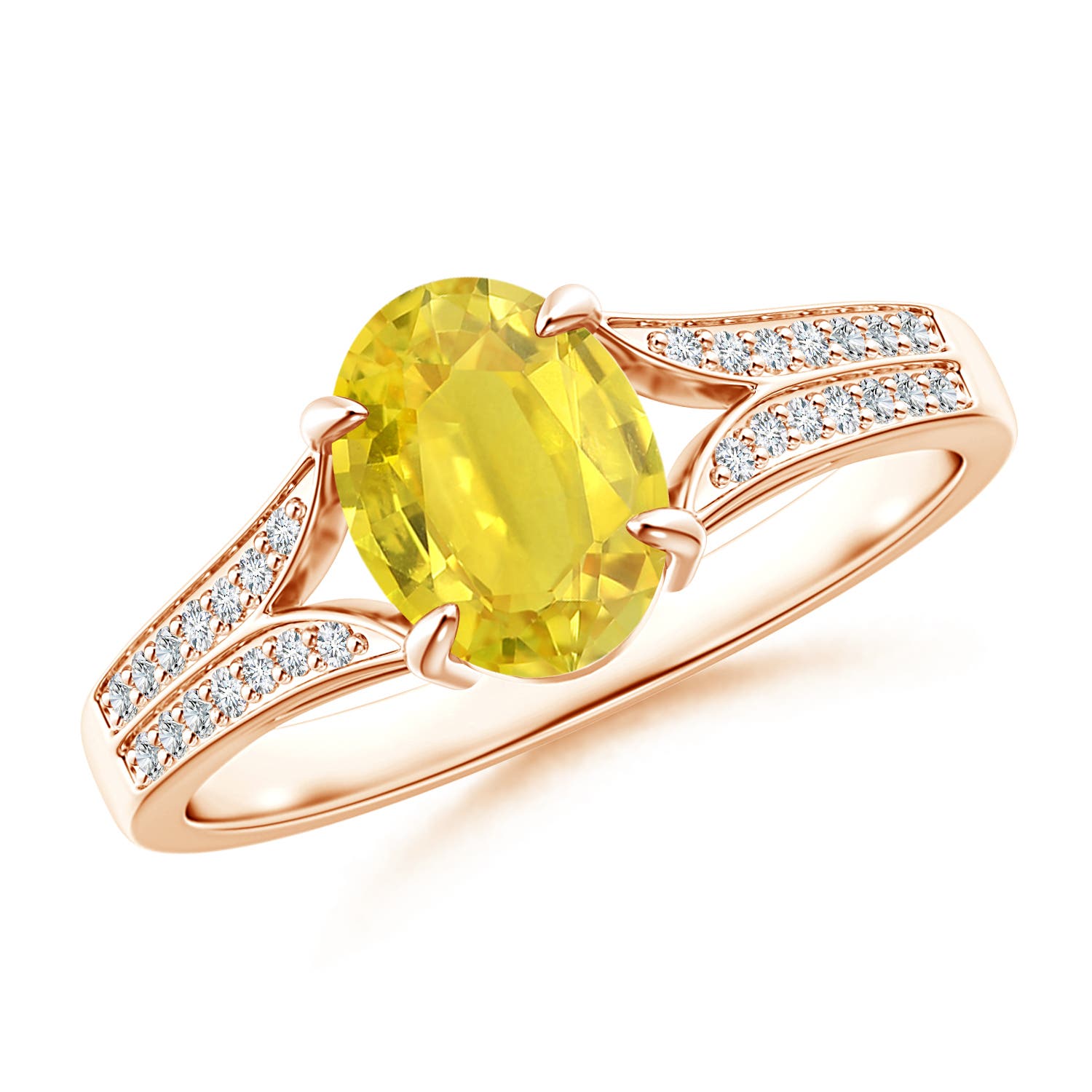 AA - Yellow Sapphire / 1.62 CT / 14 KT Rose Gold