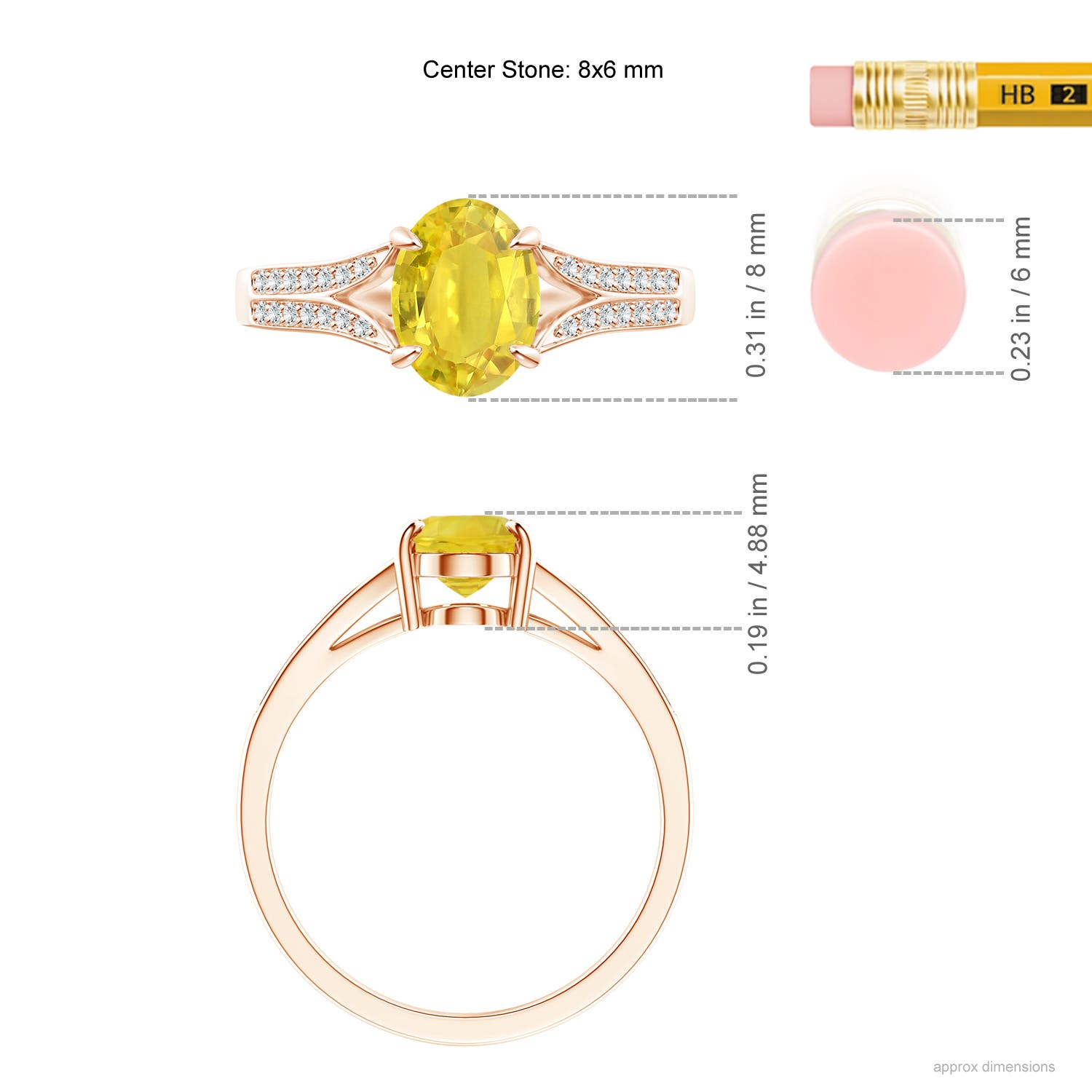 AA - Yellow Sapphire / 1.62 CT / 14 KT Rose Gold