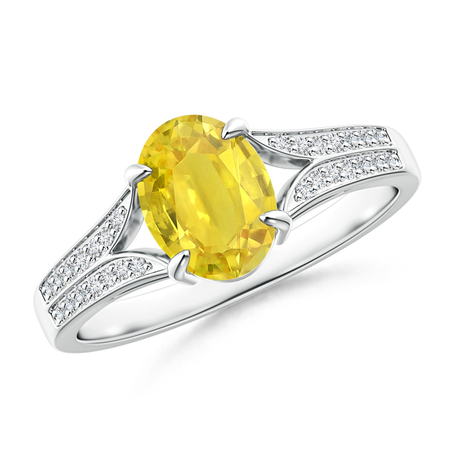 AA - Yellow Sapphire / 1.62 CT / 14 KT White Gold