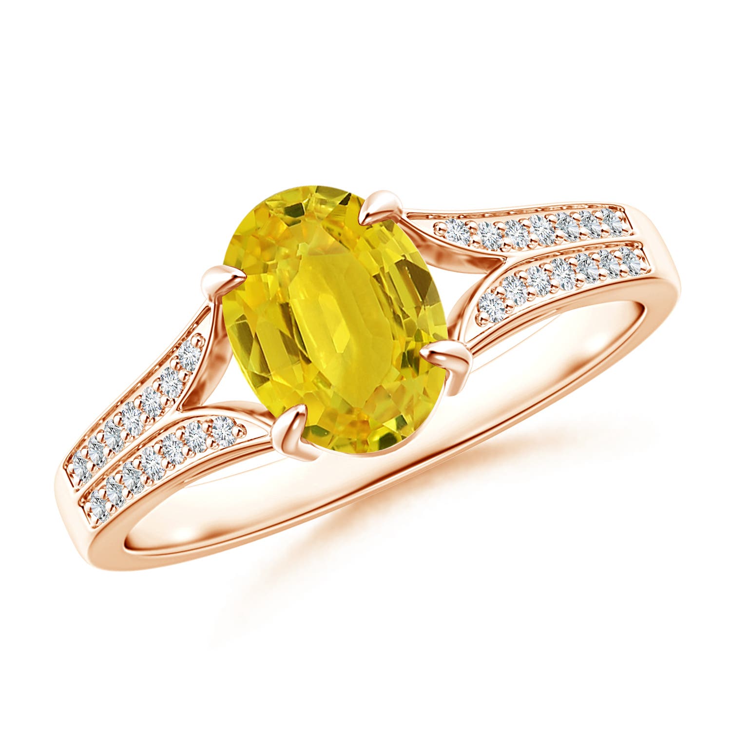 AAA - Yellow Sapphire / 1.62 CT / 14 KT Rose Gold