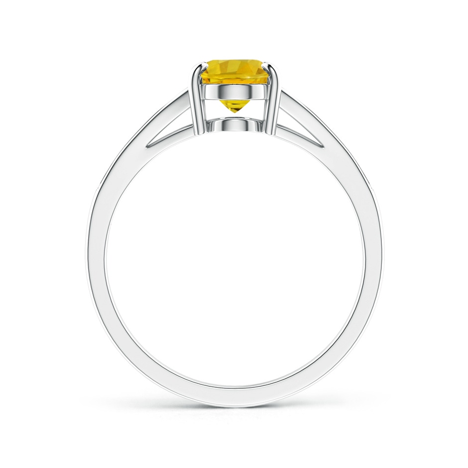8x6mm AAAA Vintage Style Solitaire Oval Yellow Sapphire Split Shank Ring in P950 Platinum side 199