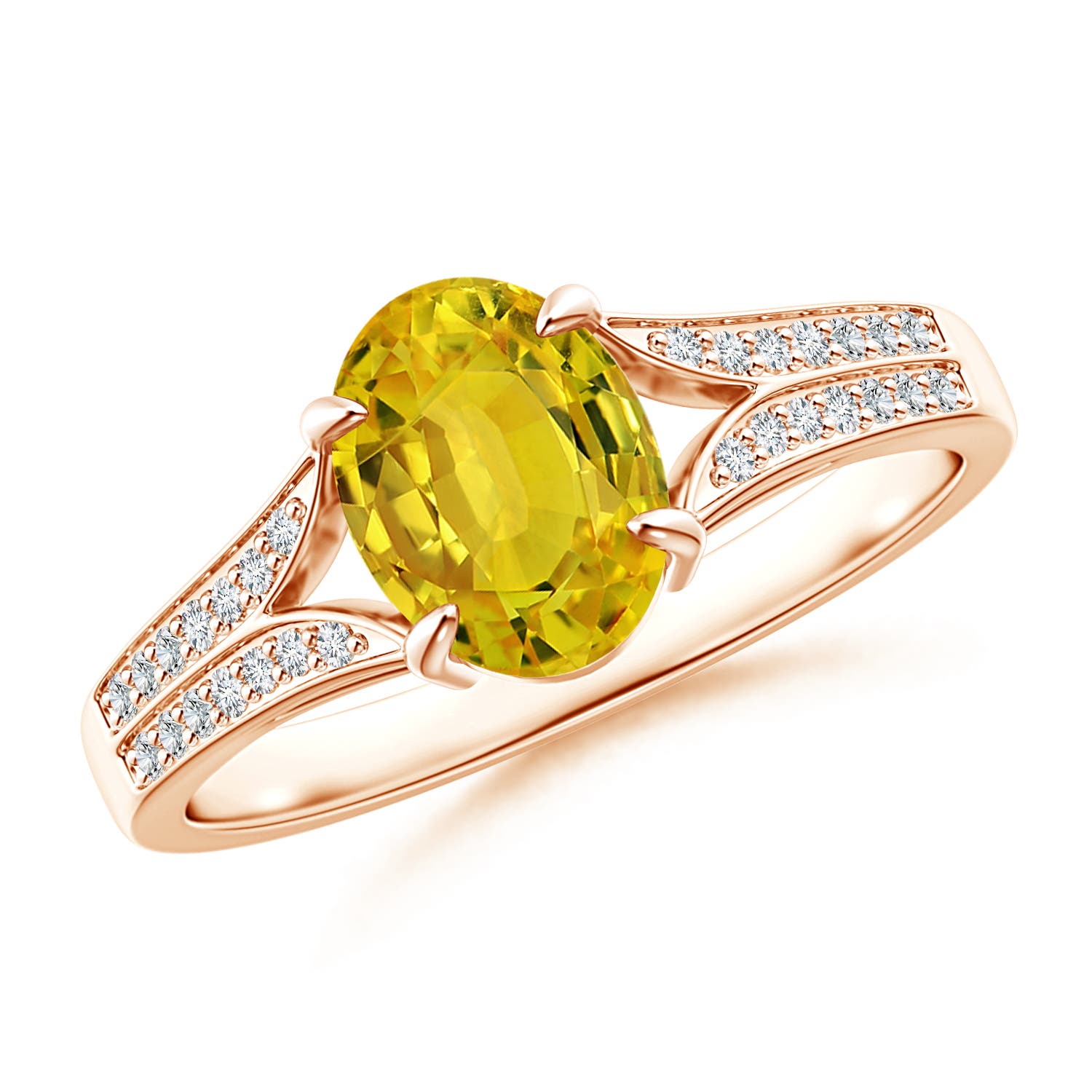 AAAA - Yellow Sapphire / 1.62 CT / 14 KT Rose Gold