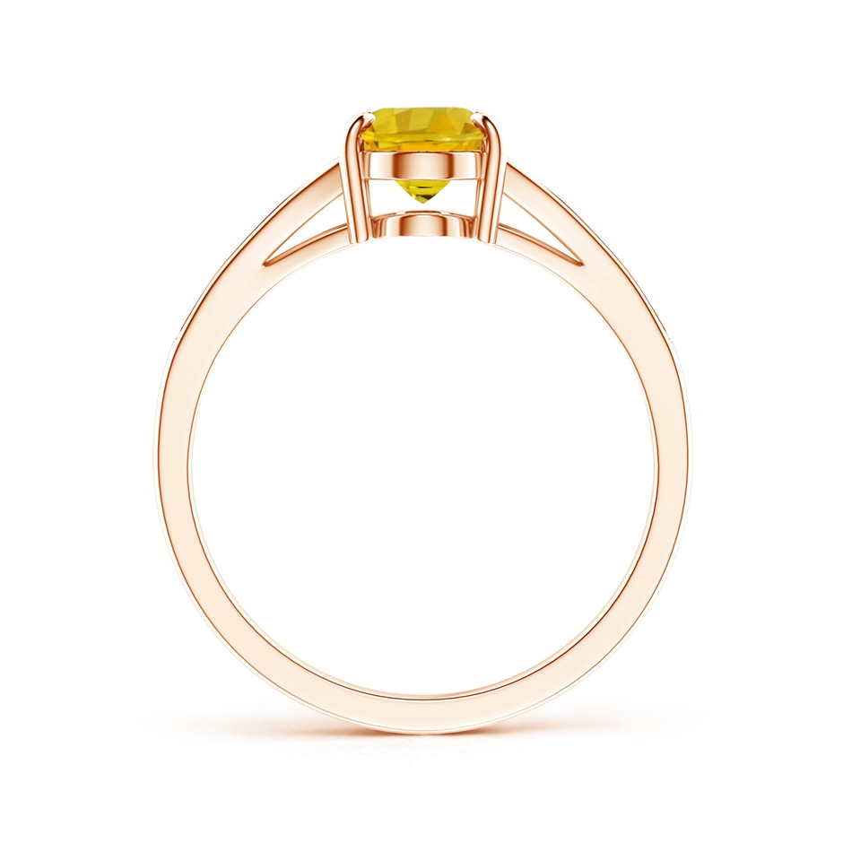 8x6mm AAAA Vintage Style Solitaire Oval Yellow Sapphire Split Shank Ring in Rose Gold side 199