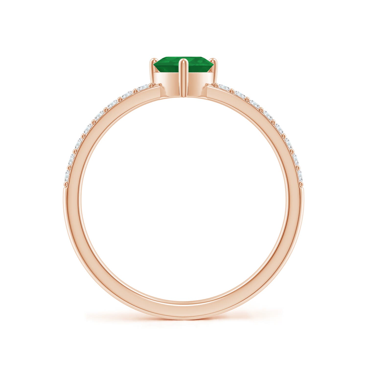 A - Emerald / 0.59 CT / 14 KT Rose Gold