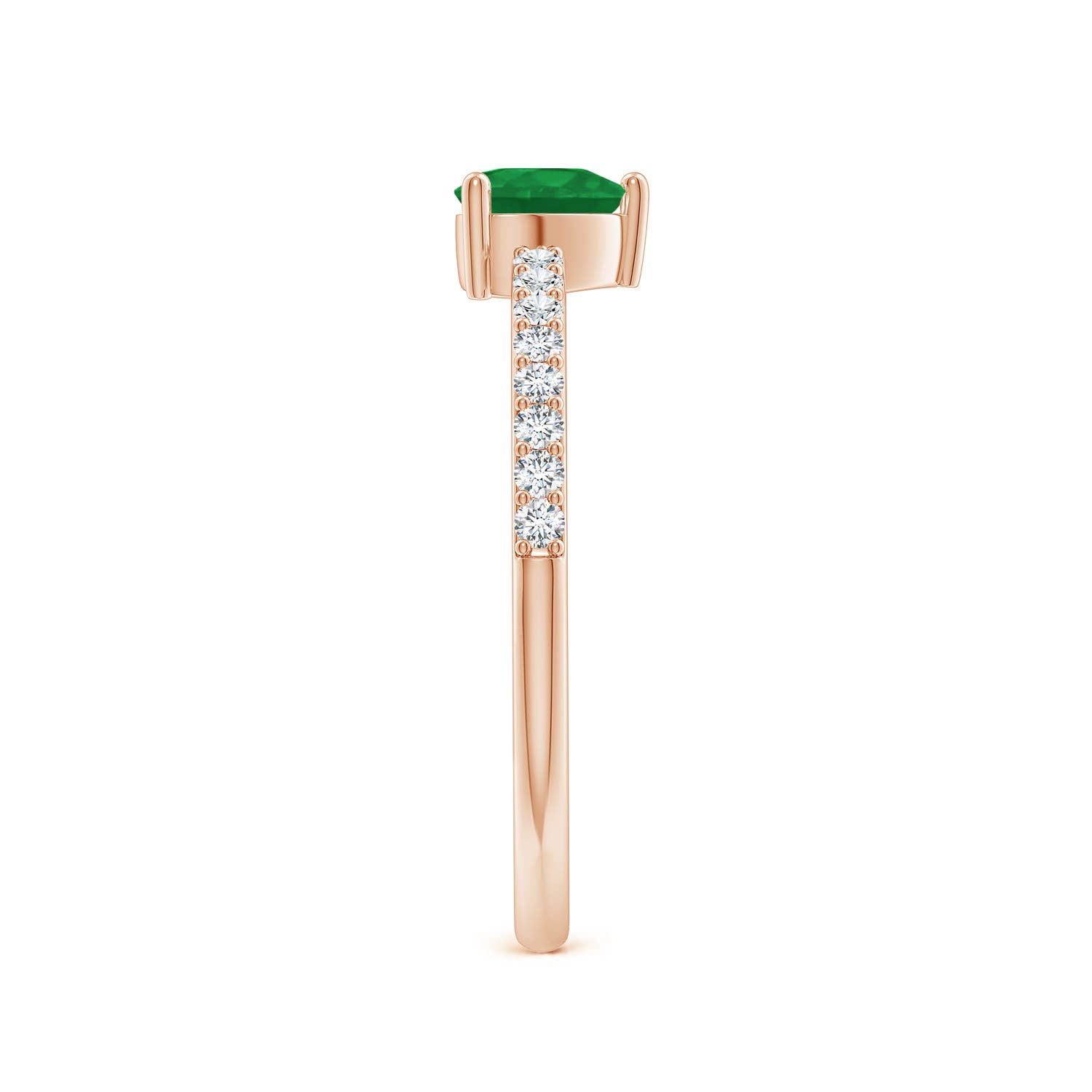 A - Emerald / 0.59 CT / 14 KT Rose Gold