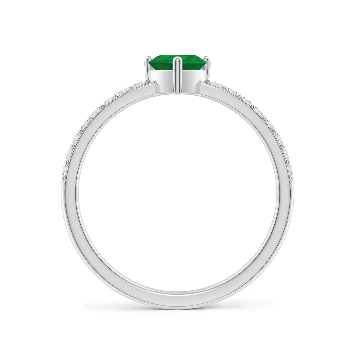 A - Emerald / 0.59 CT / 14 KT White Gold