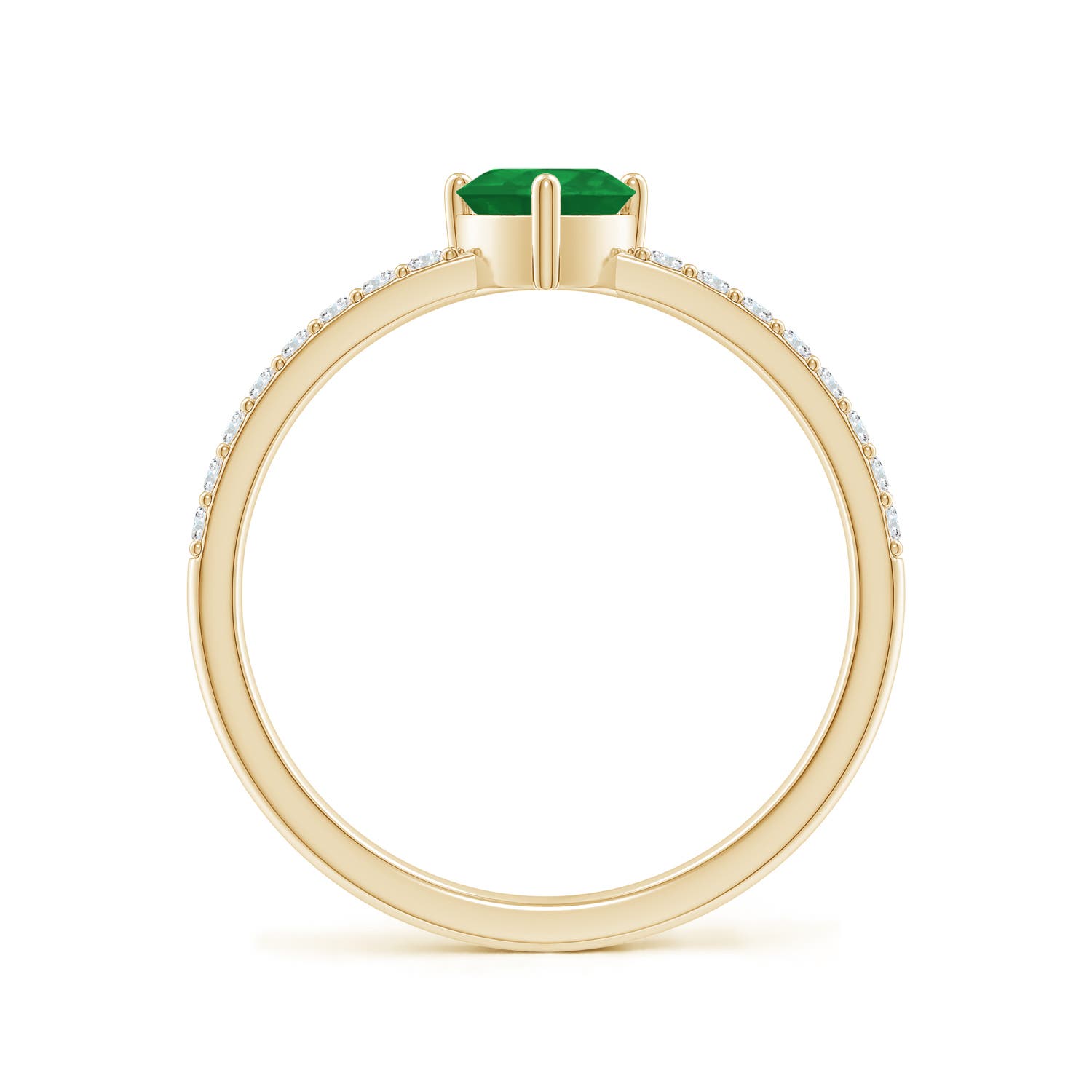 A - Emerald / 0.59 CT / 14 KT Yellow Gold