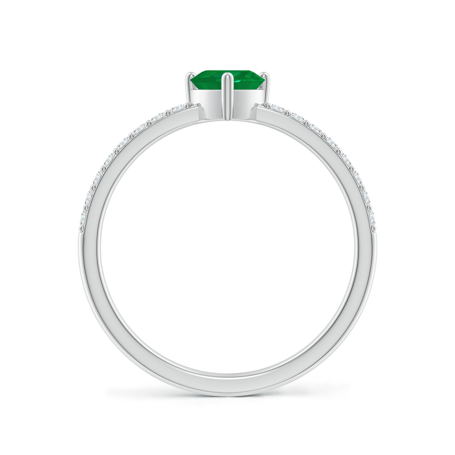 AA - Emerald / 0.59 CT / 14 KT White Gold