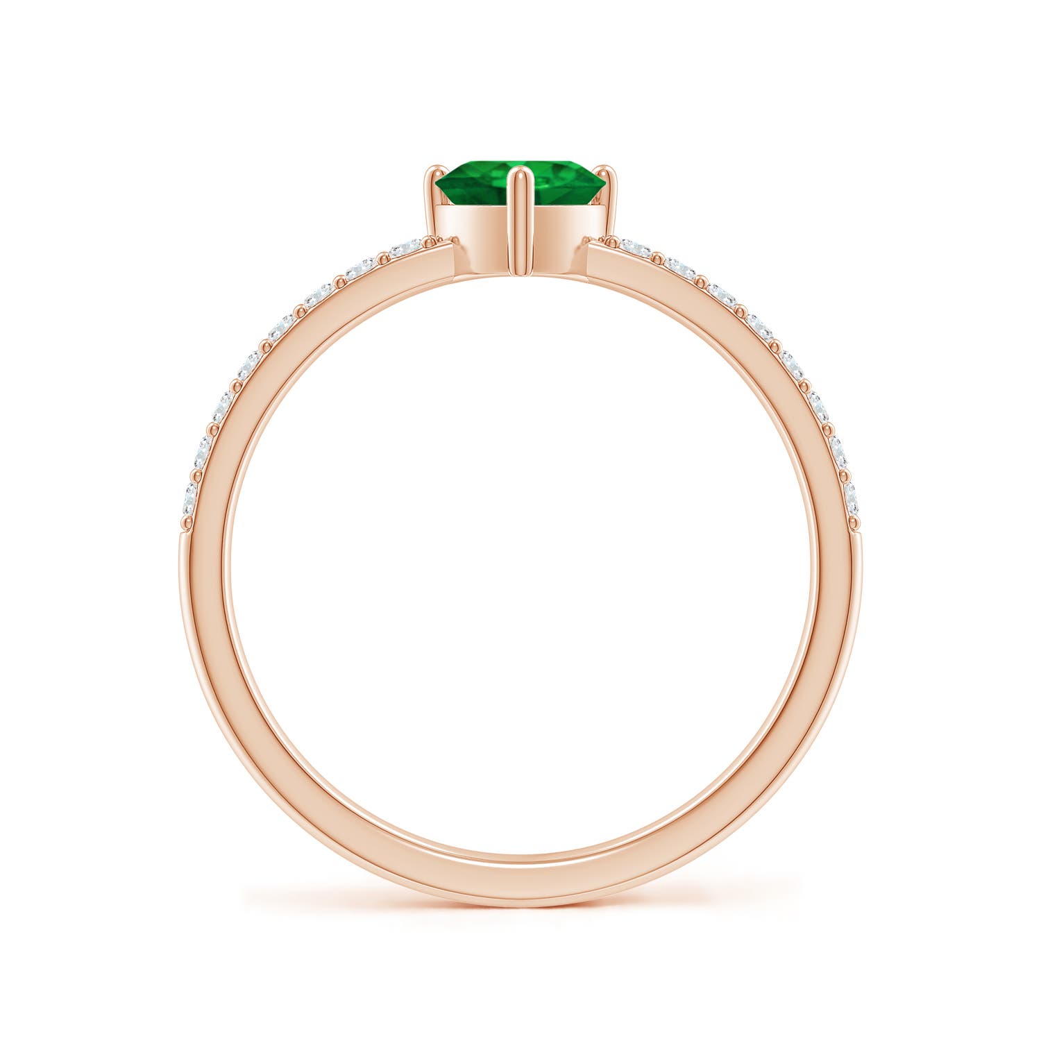 AAA - Emerald / 0.59 CT / 14 KT Rose Gold