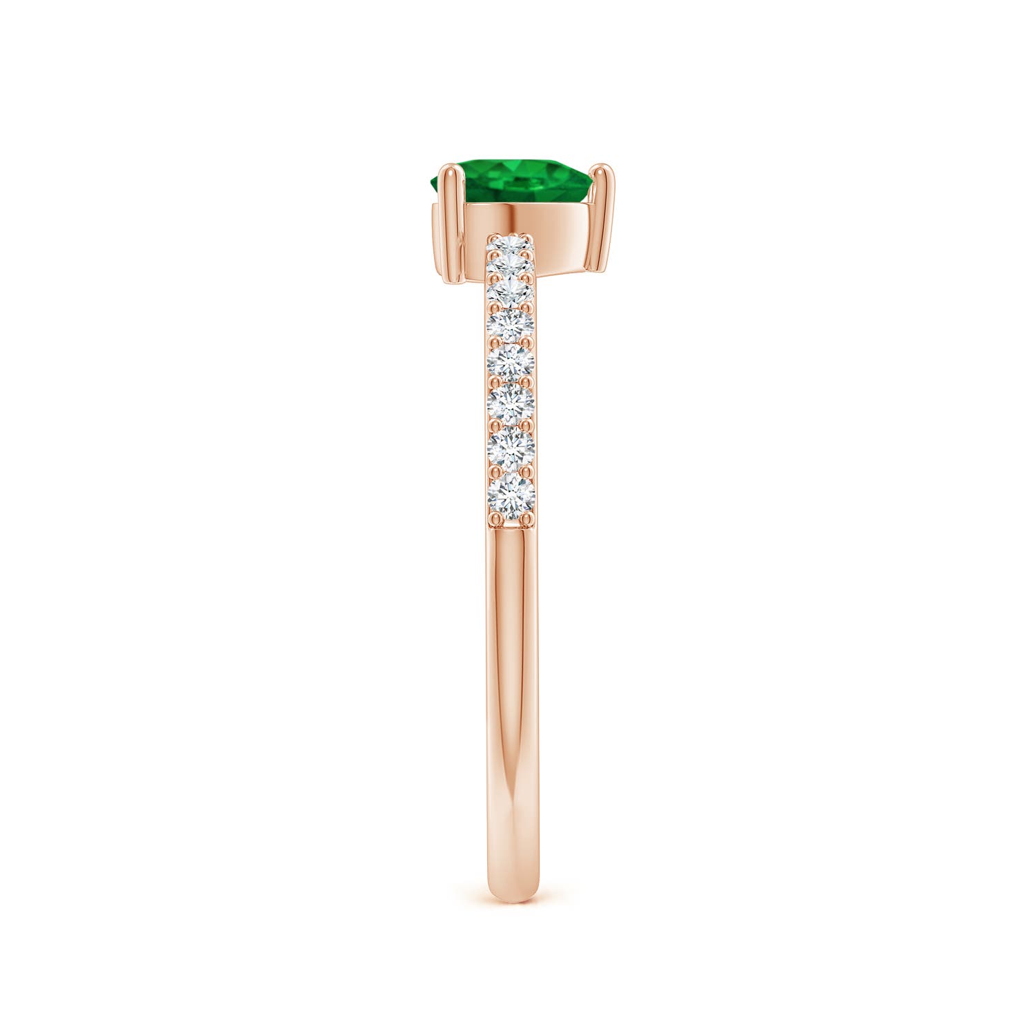 AAA - Emerald / 0.59 CT / 14 KT Rose Gold