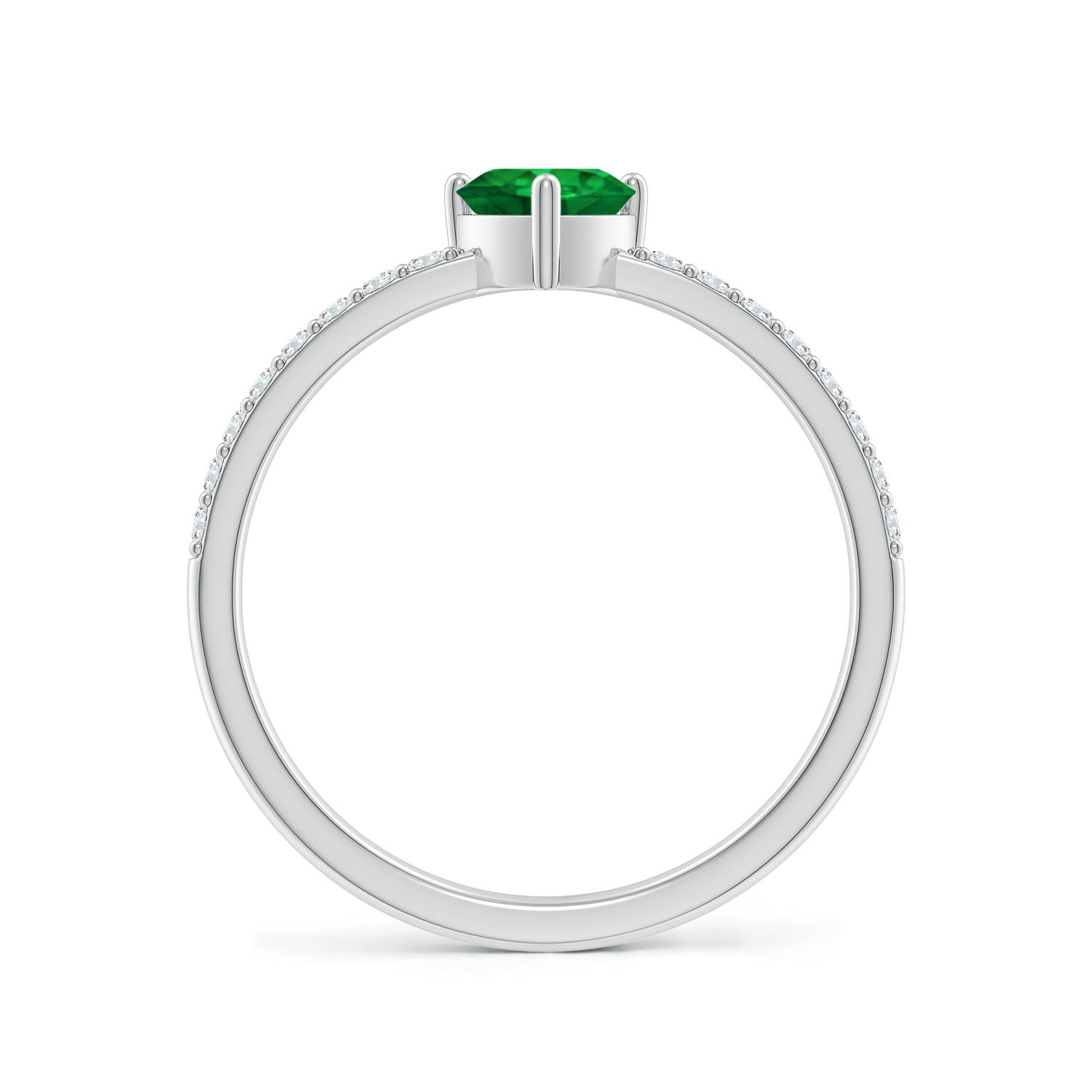 AAA - Emerald / 0.59 CT / 14 KT White Gold